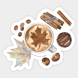 Autumn Coffee and Spices Sticker